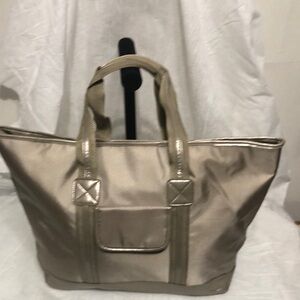 APHORISM Metallic Beige Tote Bag NWOT
